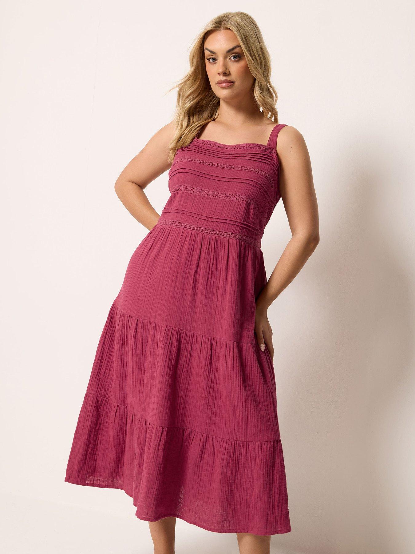 cheesecloth pleat detail swing dress Cheesecloth Swing Dress In Navy by PAISIE