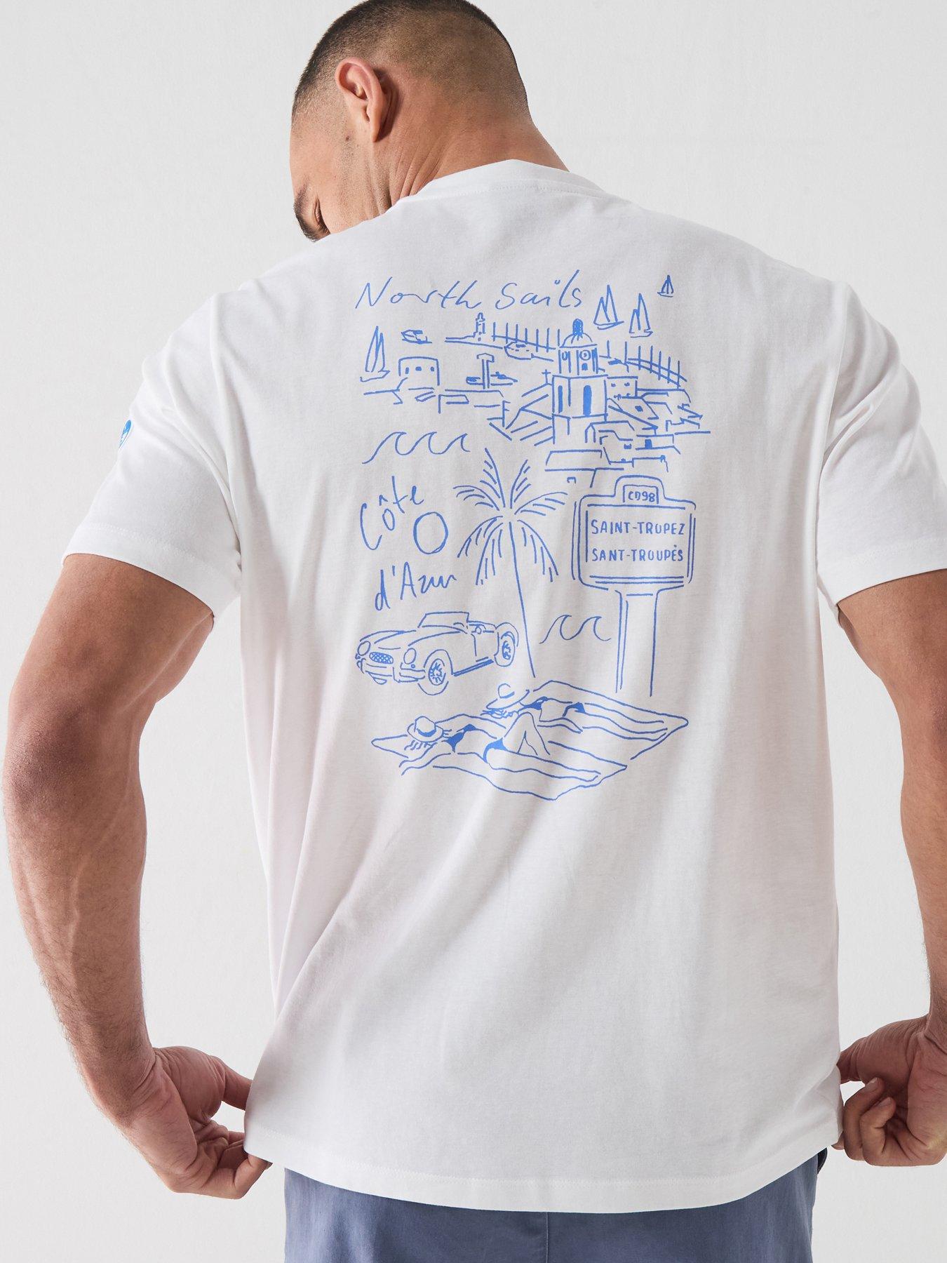 Image 1 of 6 of North Sails Summer Back Graphic T-Shirt - White