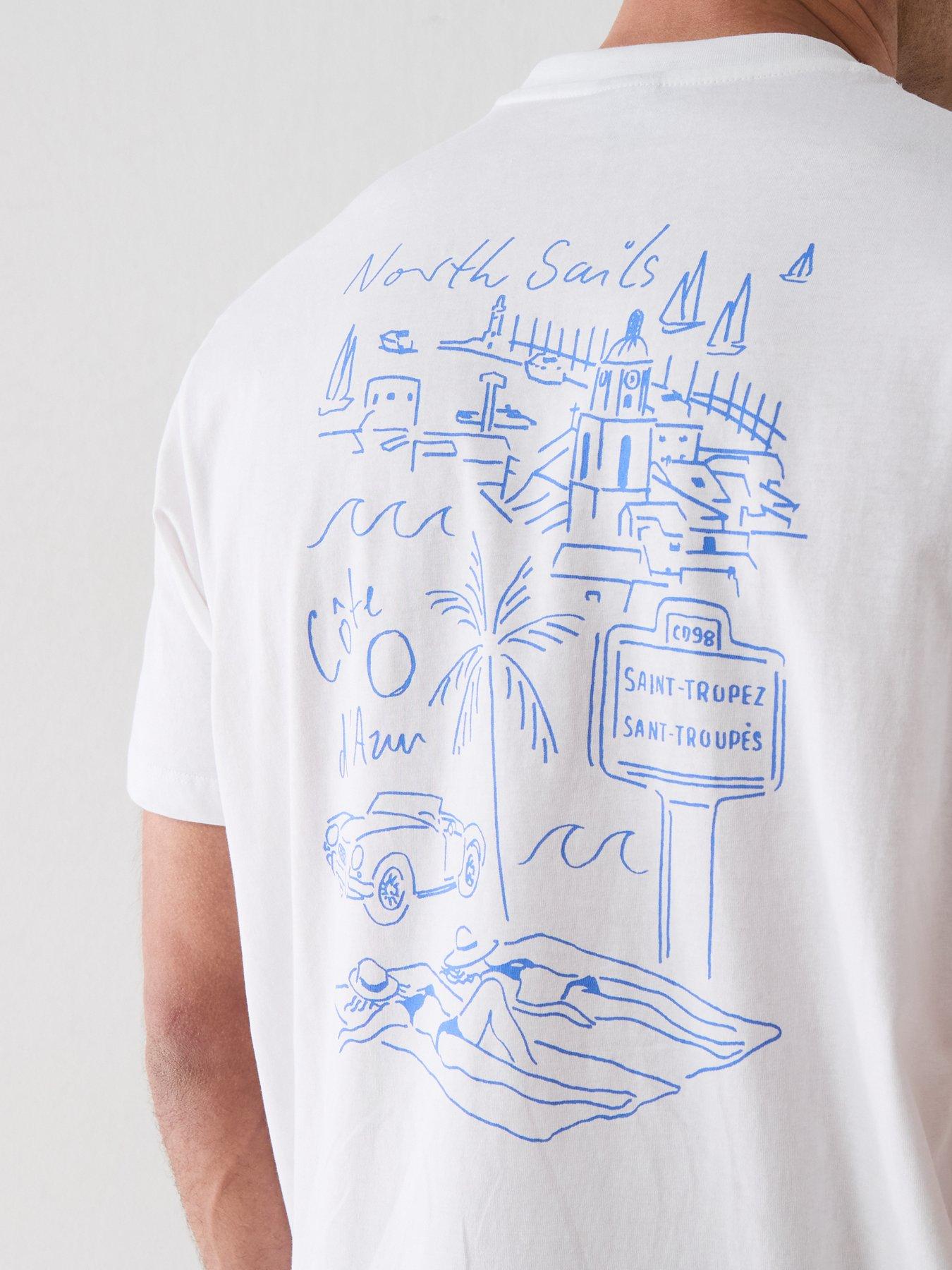Image 5 of 6 of North Sails Summer Back Graphic T-Shirt - White