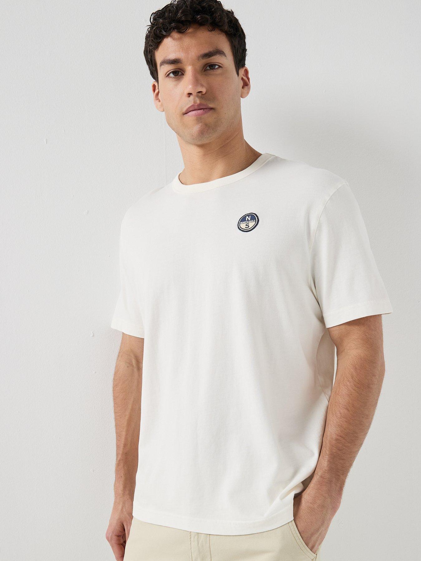 Image 2 of 5 of North Sails Linear Back Graphic Logo T-Shirt - Off White