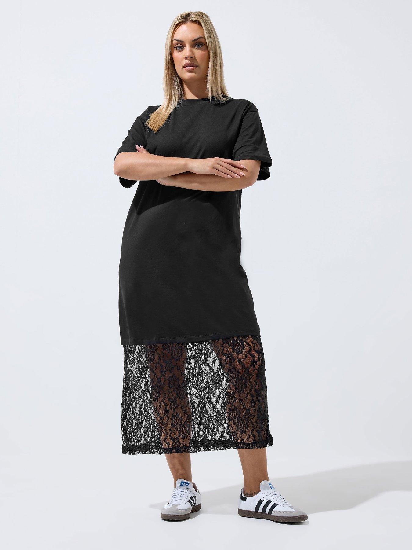 Image 3 of 6 of Yours Curve Cotton Lace Dress