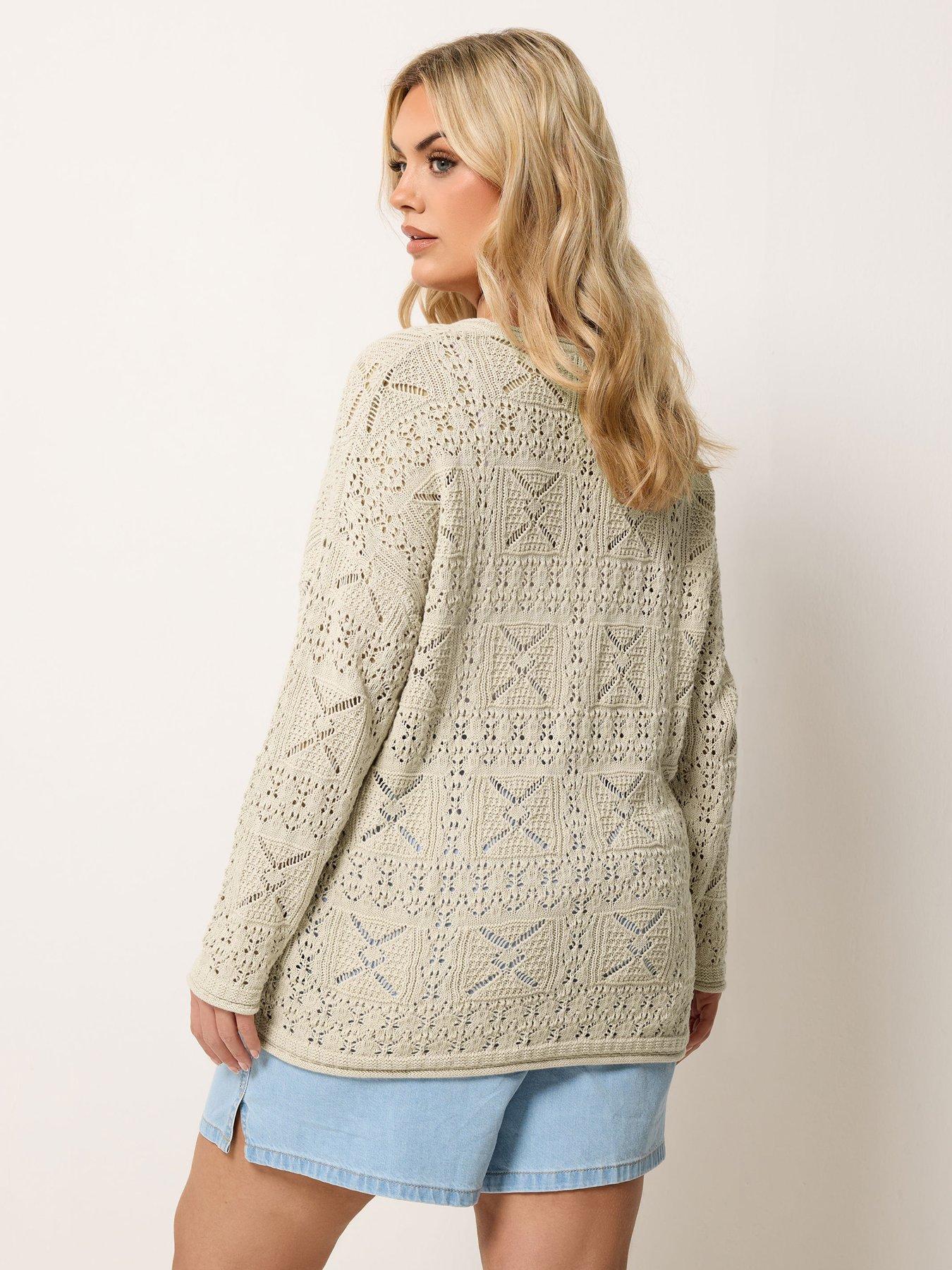 Image 2 of 4 of Yours Curve Pointelle Stitch Jumper