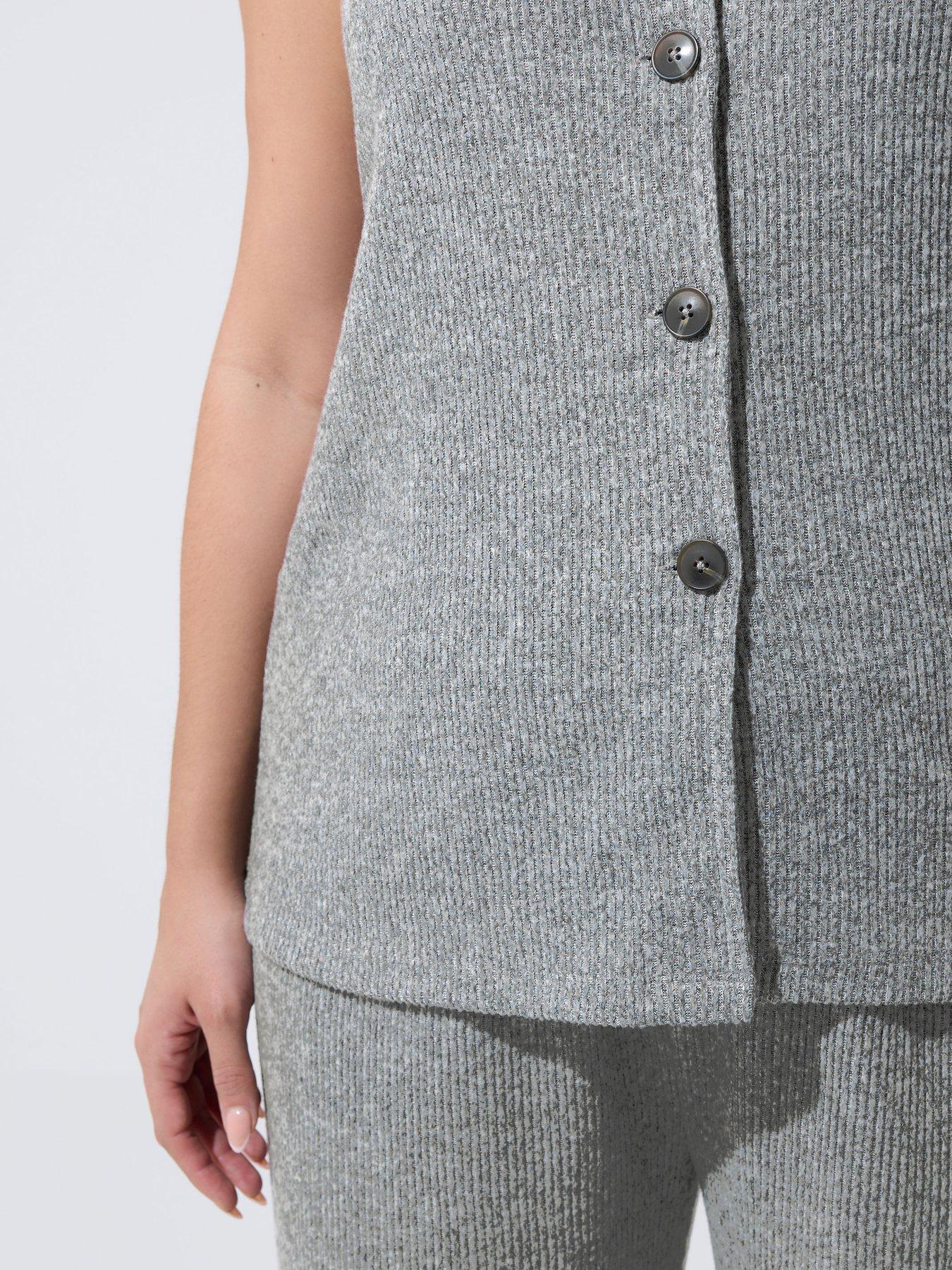 Image 4 of 4 of Yours Curve Waistcoat - Grey