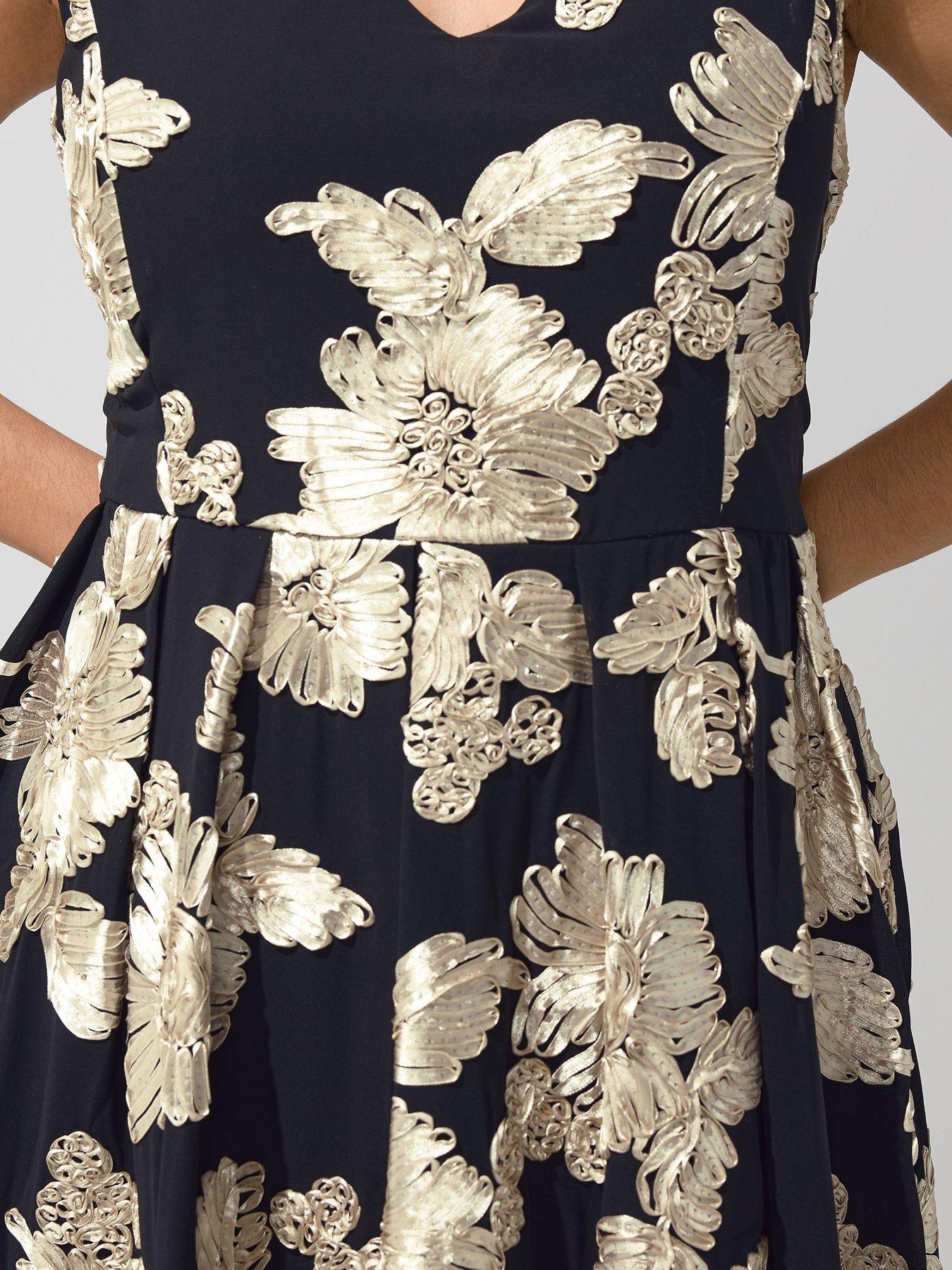 Image 4 of 5 of Yours Curve Flower Applique Mini Dress