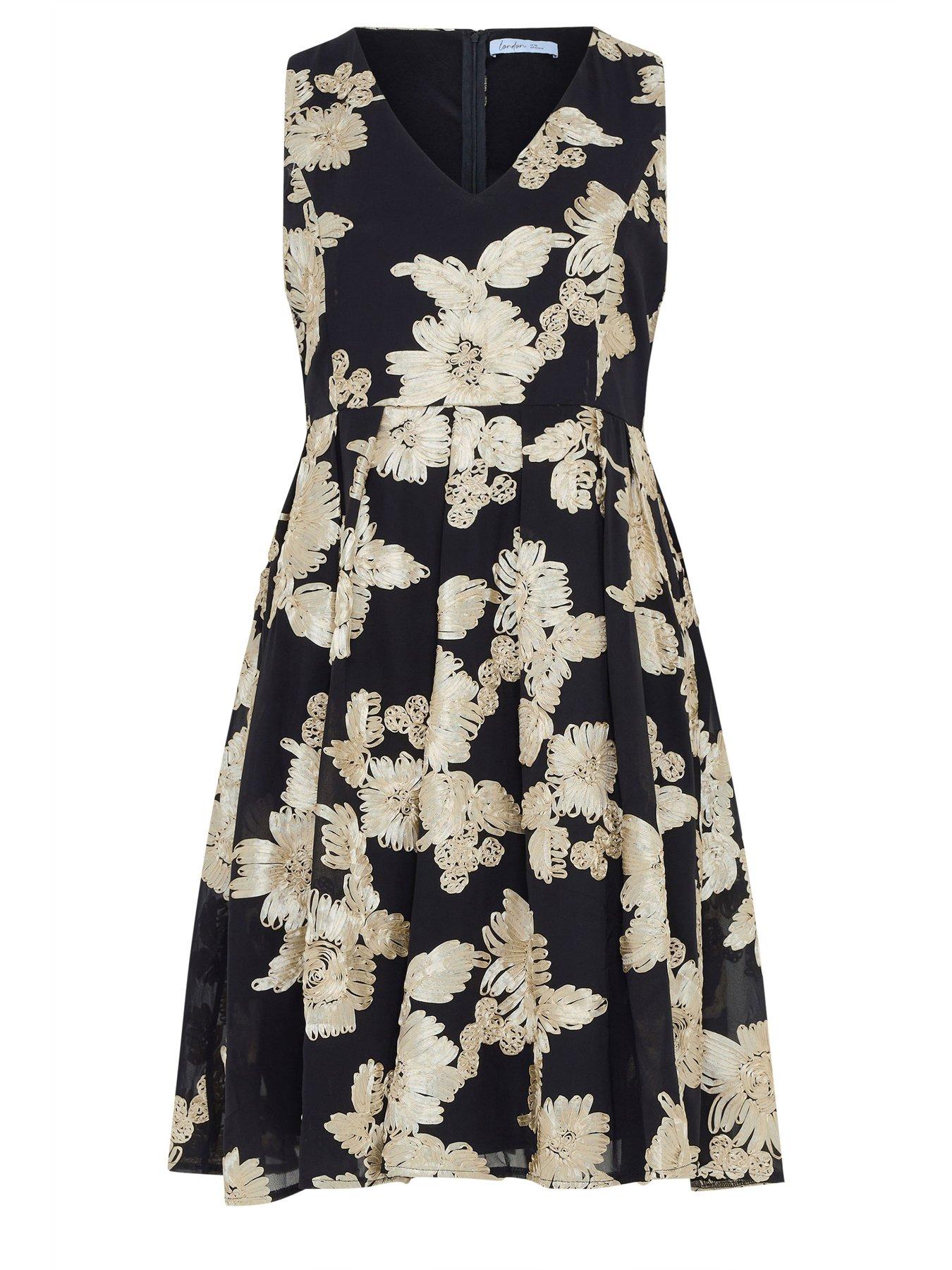 Image 5 of 5 of Yours Curve Flower Applique Mini Dress