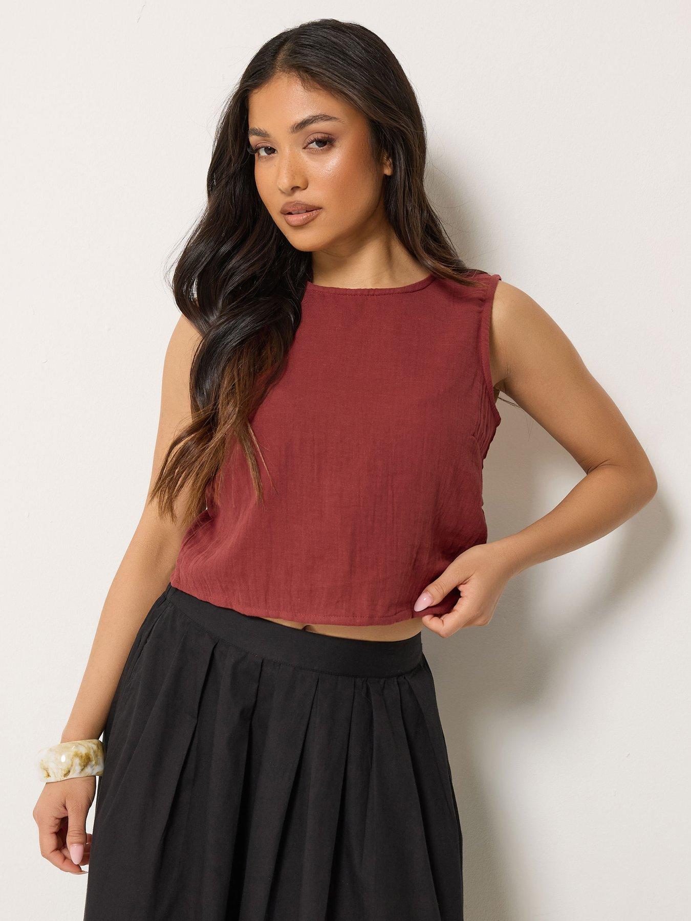 PixieGirl Petite Button Back Top - Red