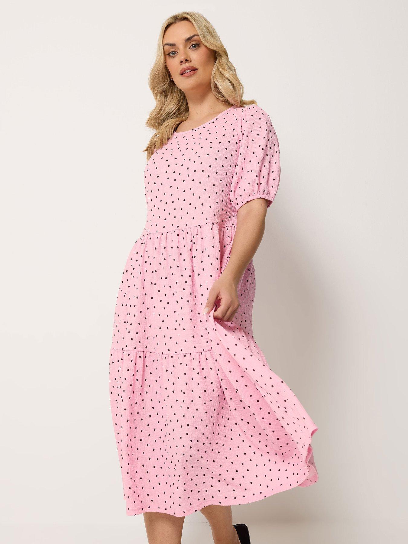 Yours Curve Puff Sleeve Tiered Dress