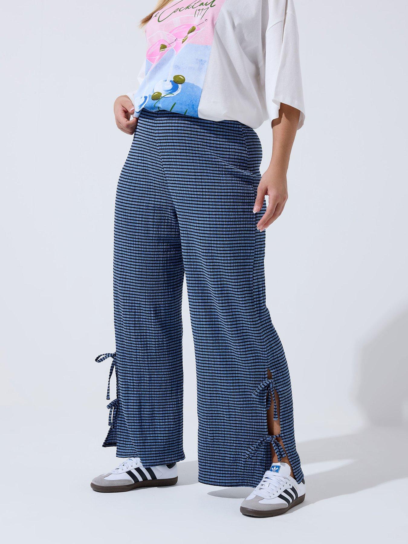 Image 1 of 5 of Yours Curve Gingham Tie Hem Trouser