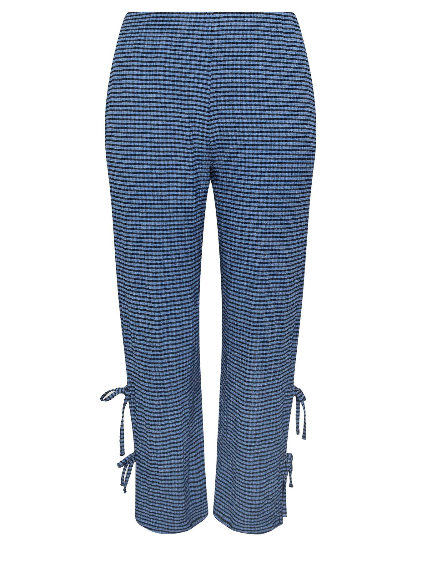 Image 5 of 5 of Yours Curve Gingham Tie Hem Trouser