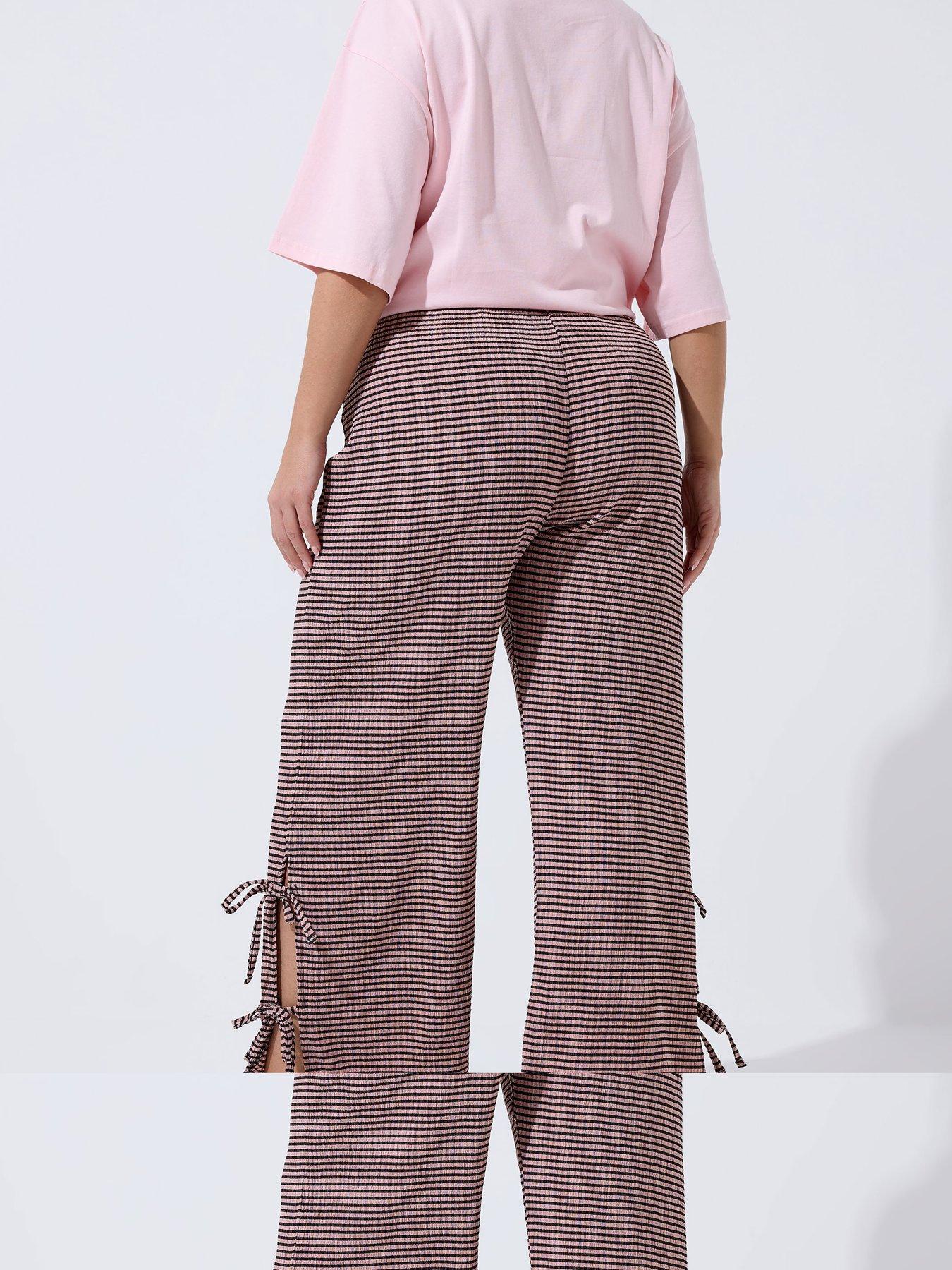 Image 2 of 5 of Yours Curve Gingham Tie Hem Trouser