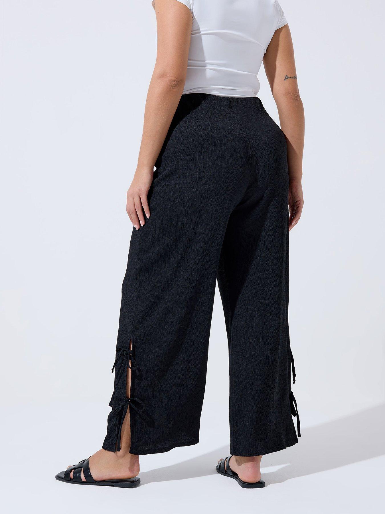 Image 2 of 5 of Yours Curve Gingham Tie Hem Trouser