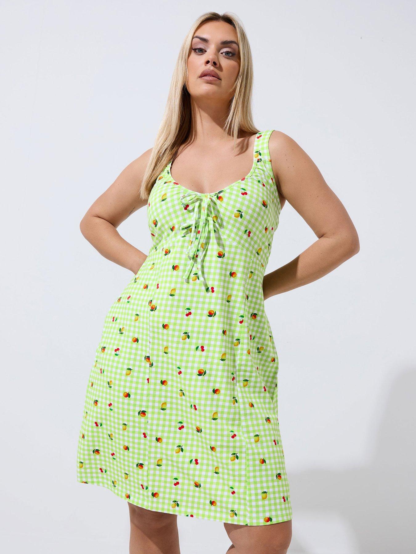 white green wedding dress Green Gingham Scallop Trim Mini Dress for Women | The Pink Nickel – Women's  Clothing Boutique