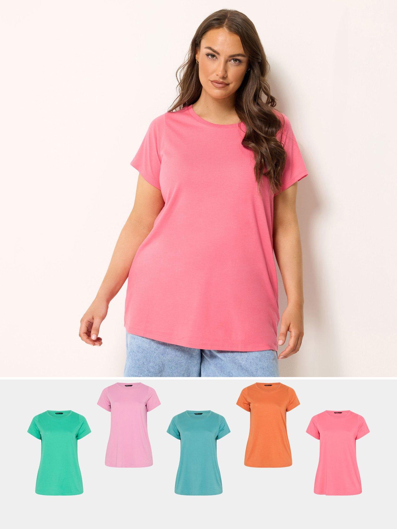 Yours Curve 5 Pack Short Sleeve Core Basic T-shirt