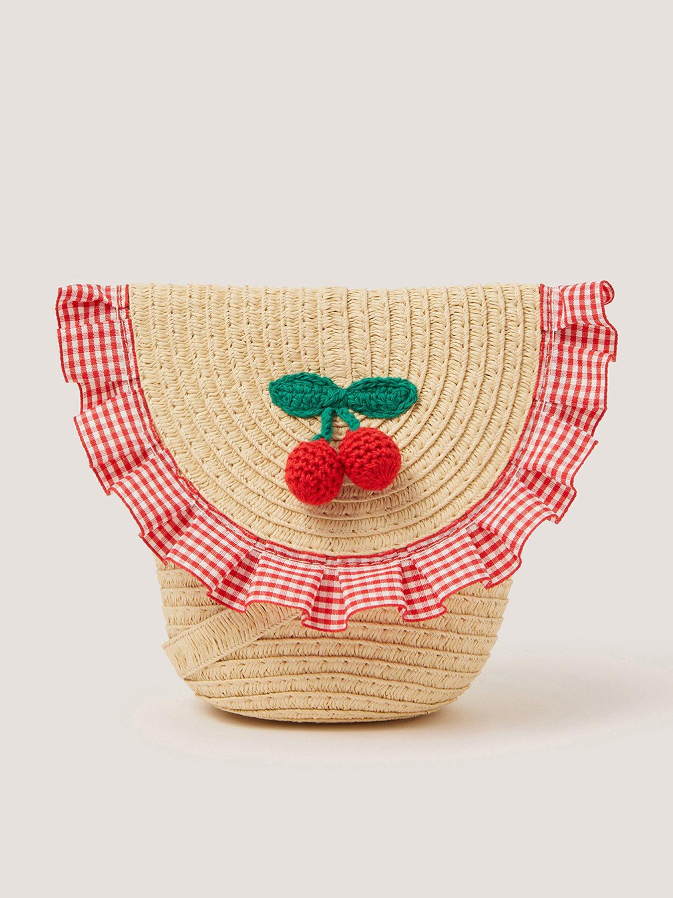 Monsoon Girls Cherry Gingham Bag - Beige