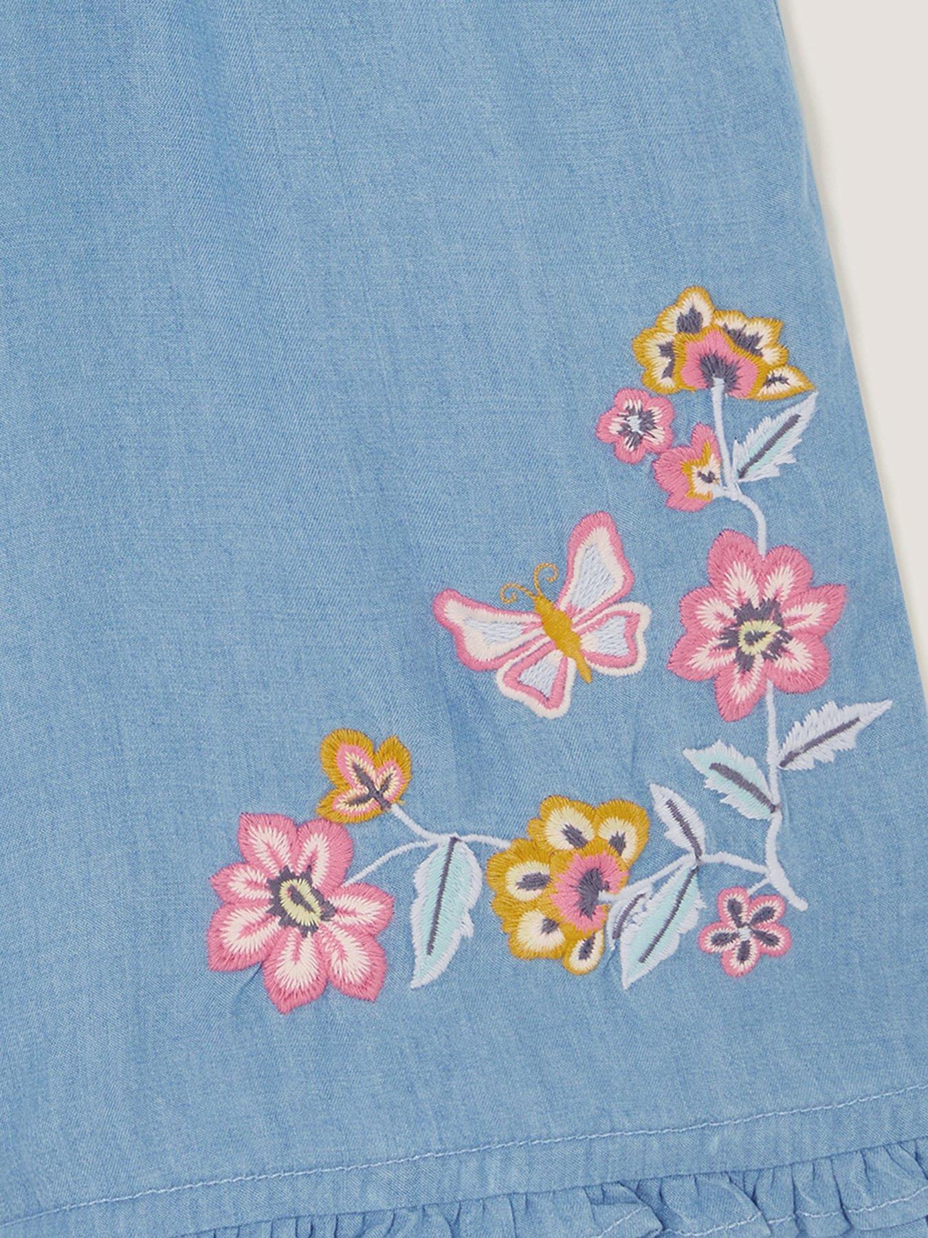 Image 3 of 3 of Monsoon Girls Heritage Wide Trousers - Blue