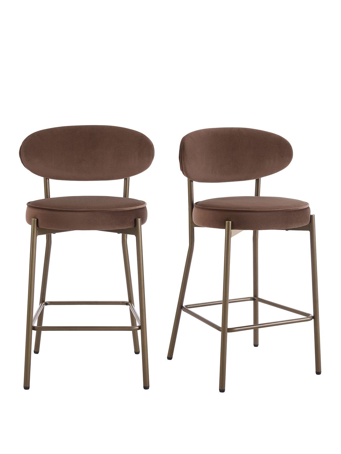 Image 2 of 7 of Dusk Mia Set Of 2 Barstools - Cappuccino