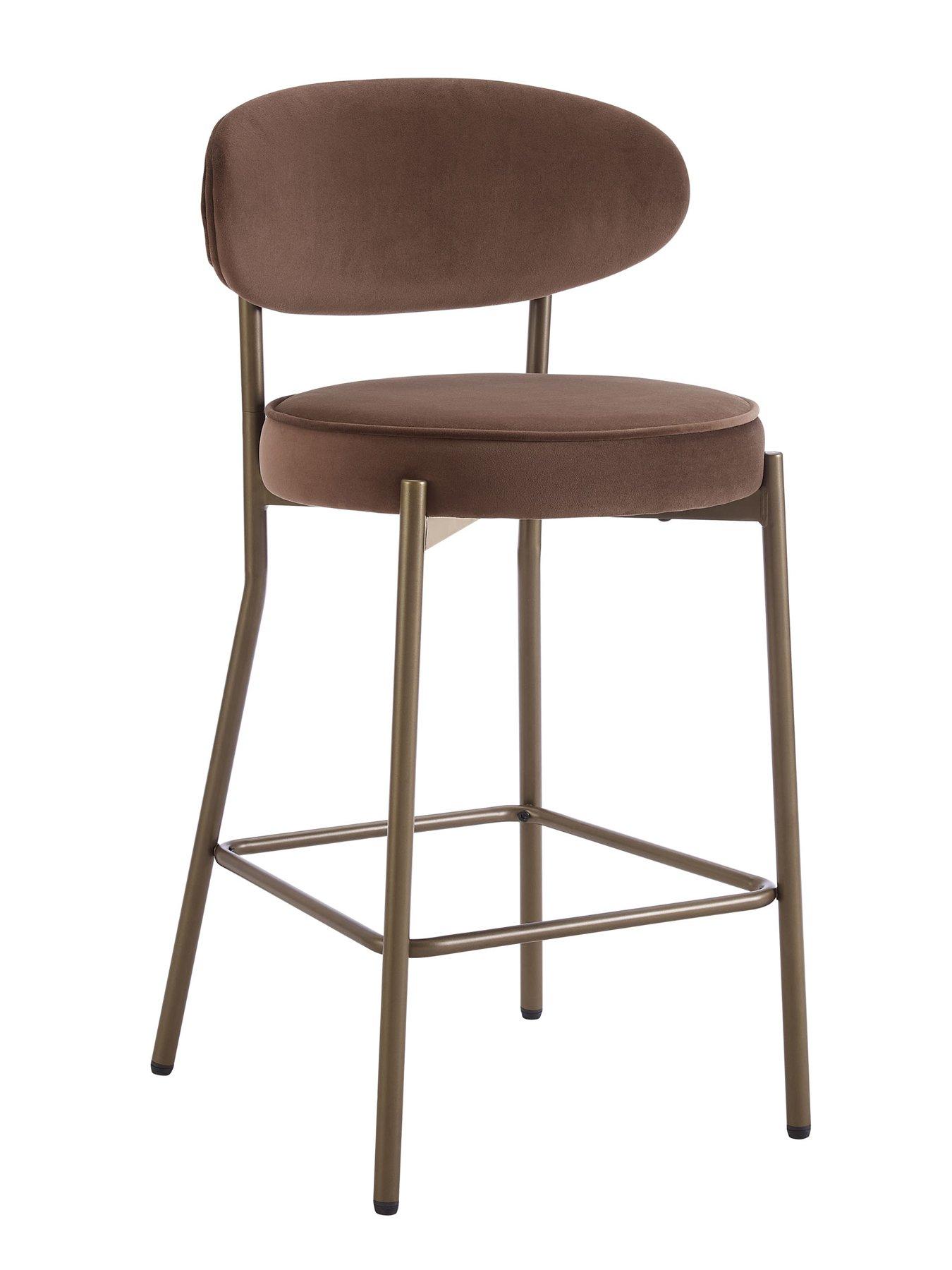Image 3 of 7 of Dusk Mia Set Of 2 Barstools - Cappuccino