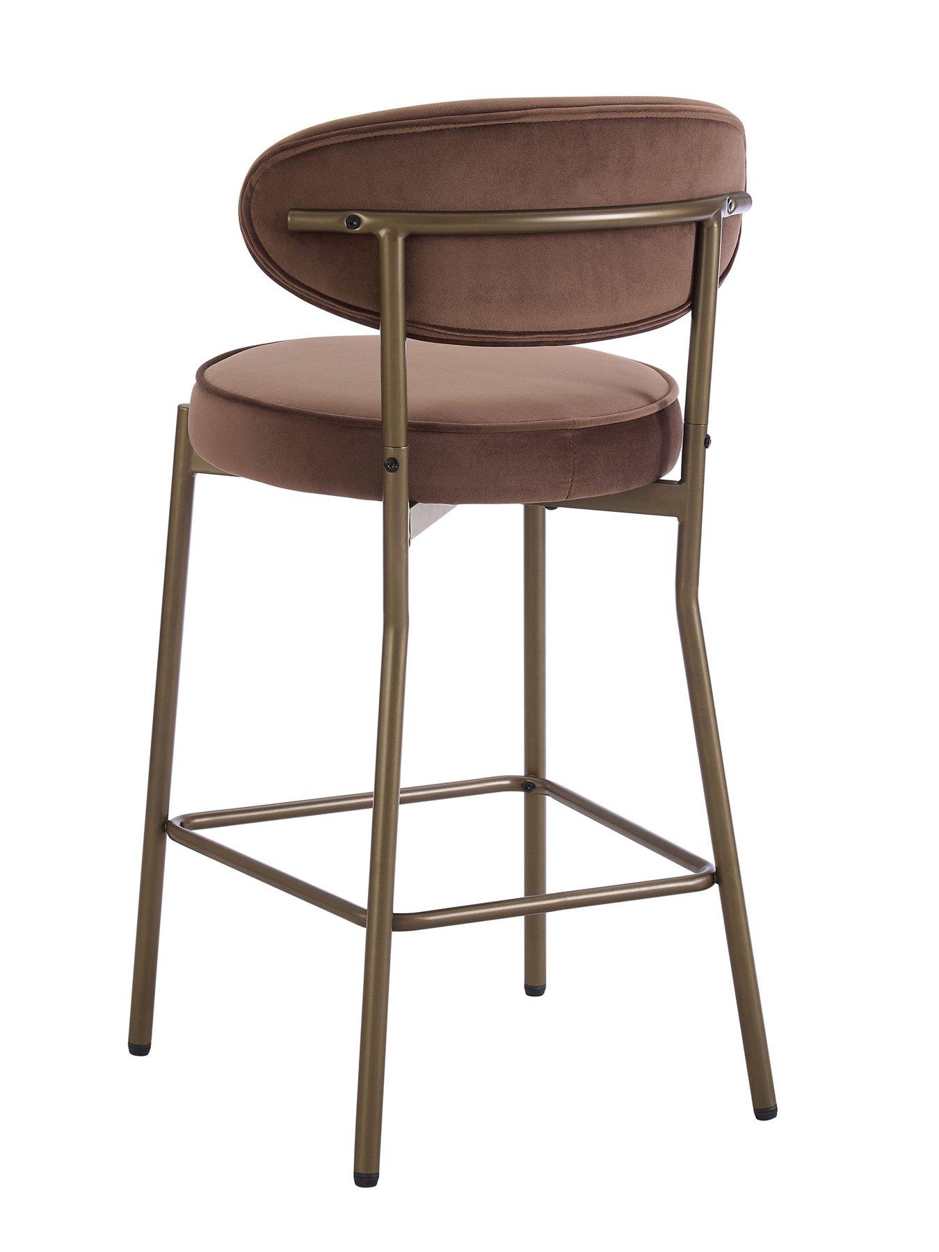 Image 5 of 7 of Dusk Mia Set Of 2 Barstools - Cappuccino