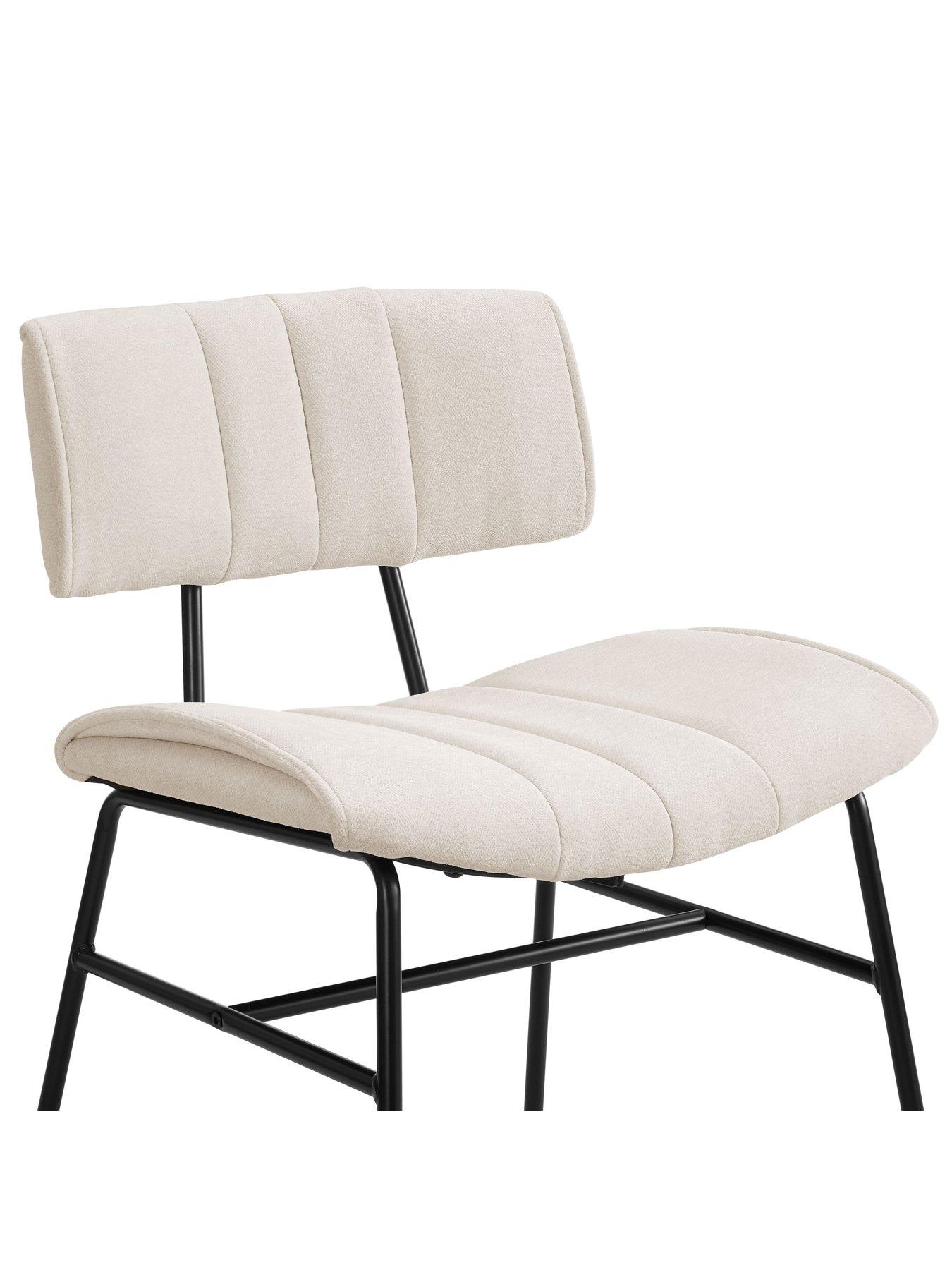Image 5 of 7 of Dusk Fearne Set Of 2 Dining Chairs - Ivory Chenille