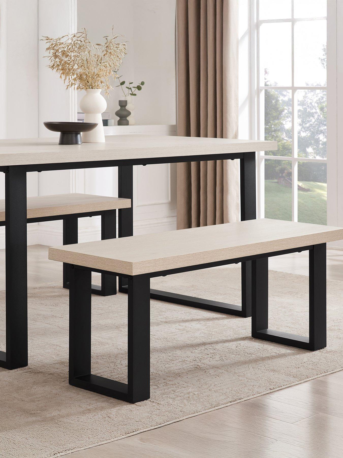 Image 1 of 7 of Dusk Harper Dining Bench - Wood/black