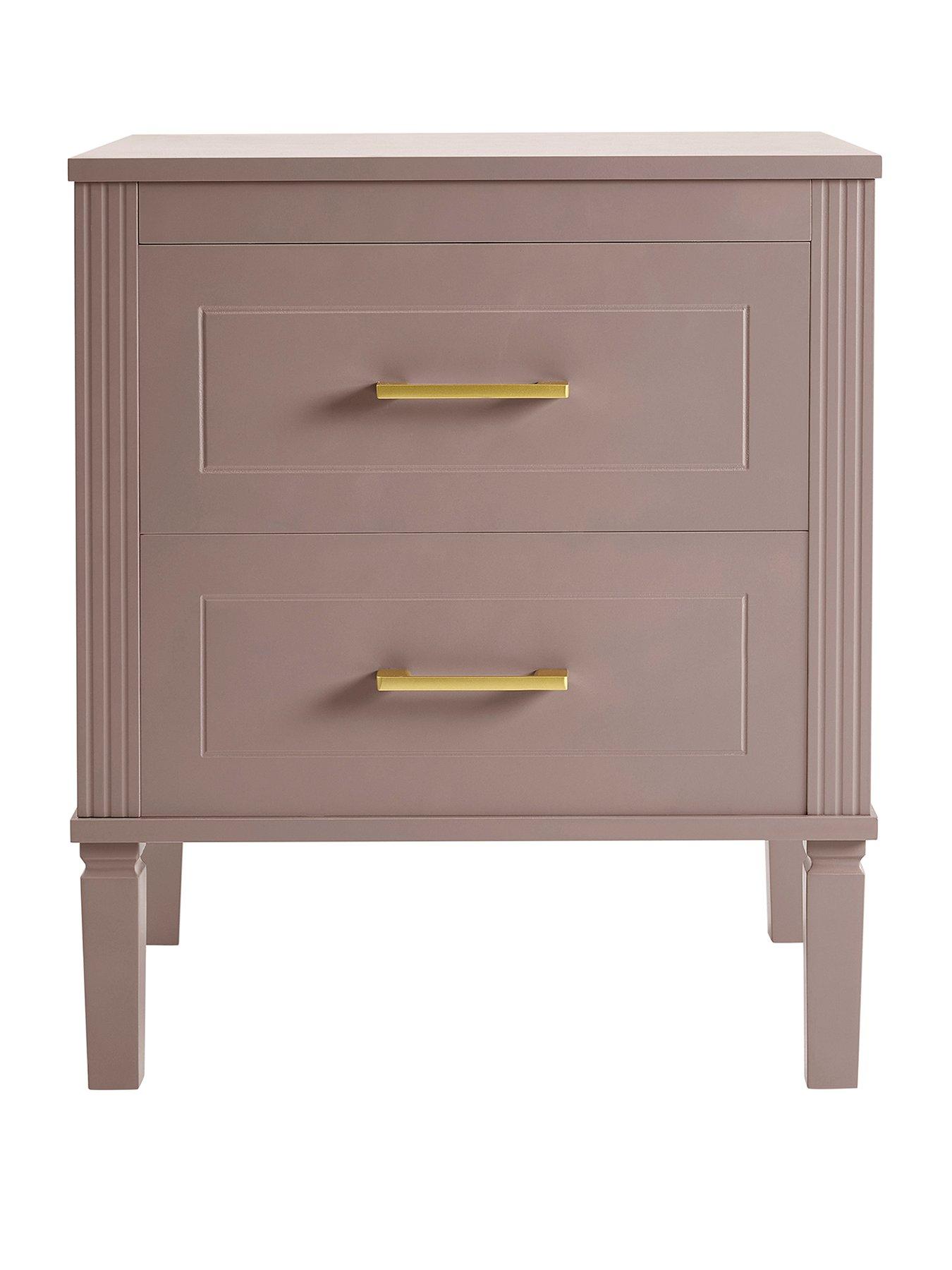 Image 2 of 7 of Dusk Sienna 2 Drawer Bedside Table - Dusty Mauve