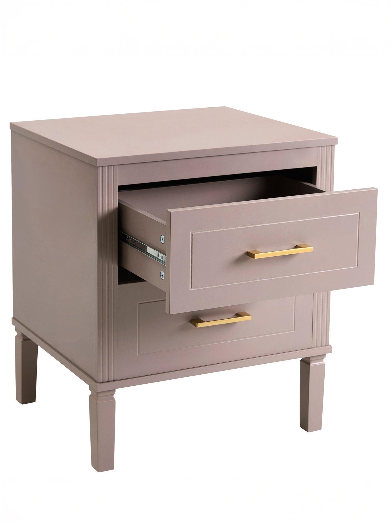 Image 4 of 7 of Dusk Sienna 2 Drawer Bedside Table - Dusty Mauve