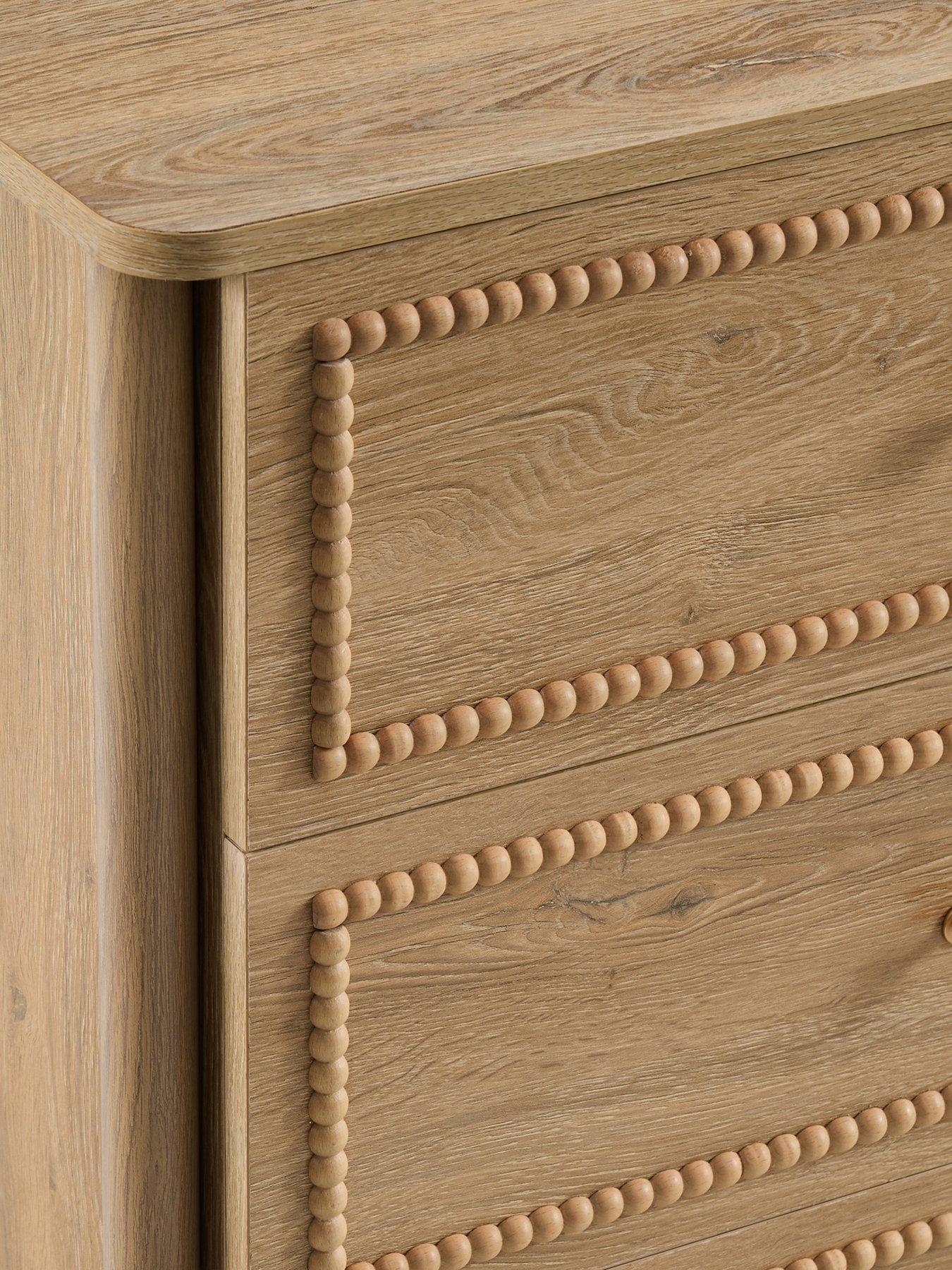 Image 5 of 7 of Dusk Posy Bobbin 6 Drawer Chest - Light Wood