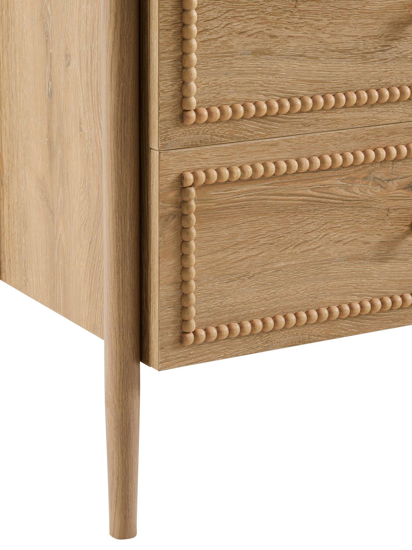 Image 6 of 7 of Dusk Posy Bobbin 6 Drawer Chest - Light Wood