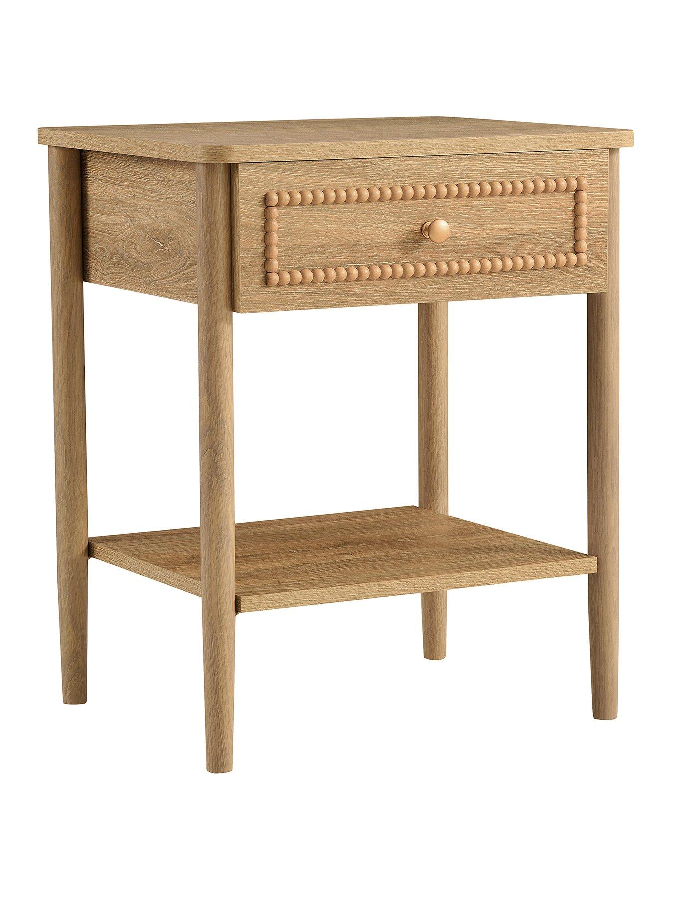 Image 2 of 7 of Dusk Posy Bobbin 1  Drawer Nightstand - Light Wood