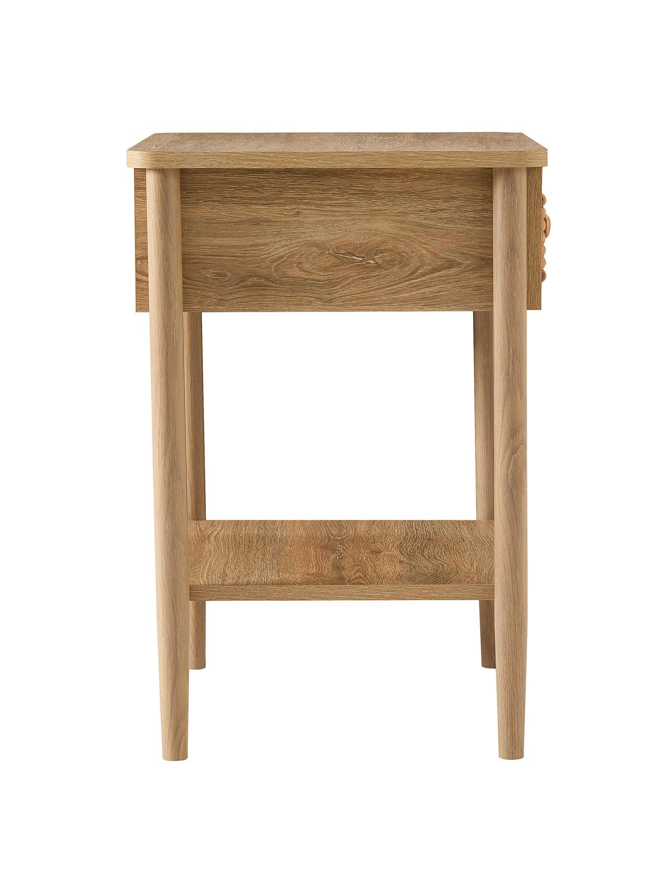 Image 7 of 7 of Dusk Posy Bobbin 1  Drawer Nightstand - Light Wood