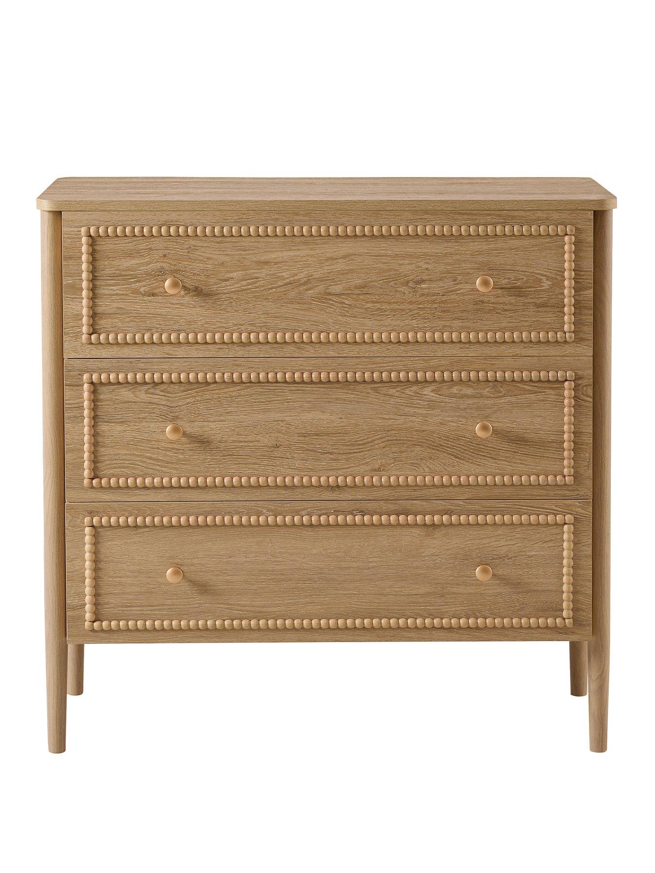 Image 2 of 7 of Dusk Posy Bobbin 3 Drawer Chest - Light Wood