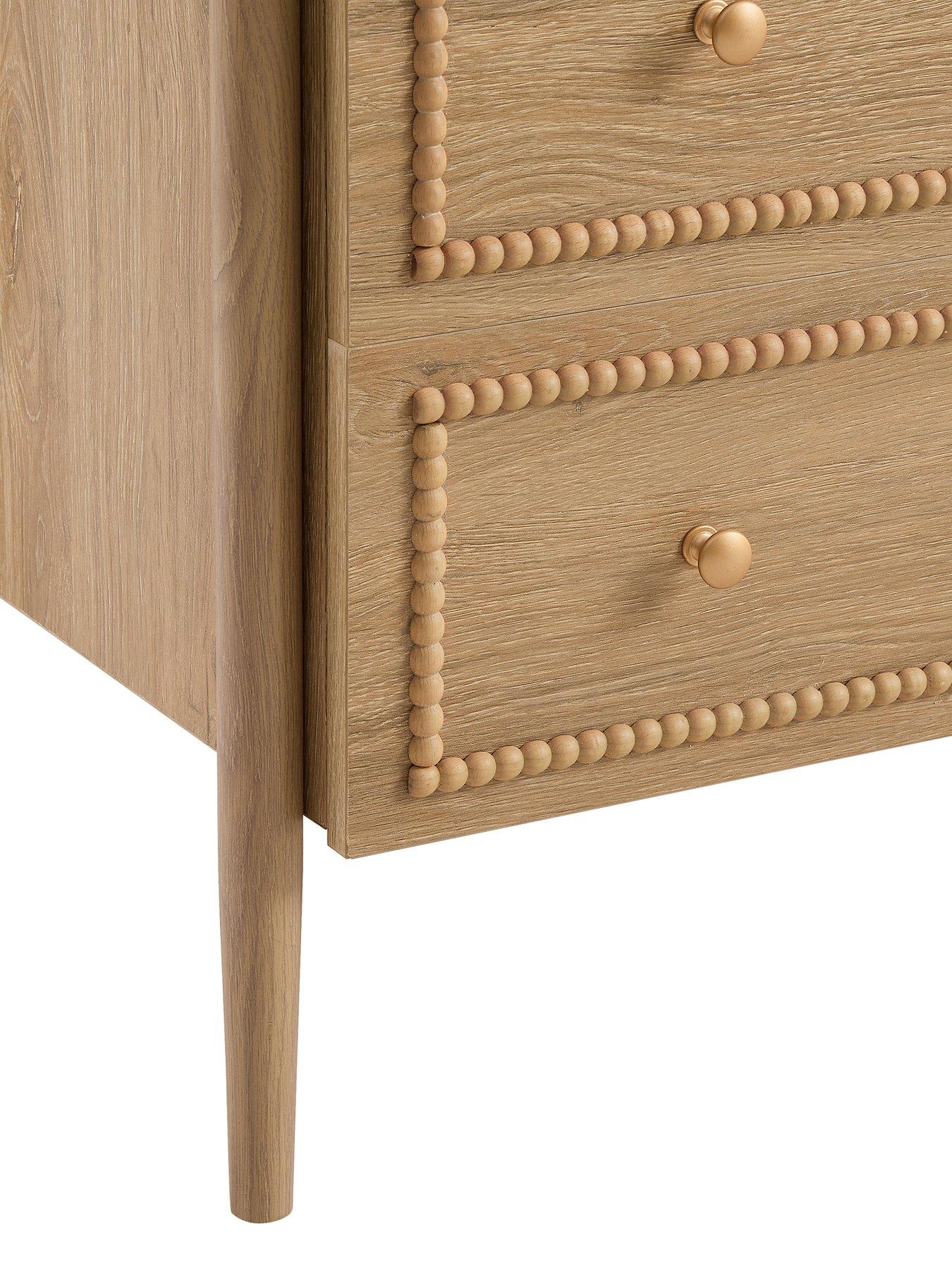 Image 6 of 7 of Dusk Posy Bobbin 3 Drawer Chest - Light Wood