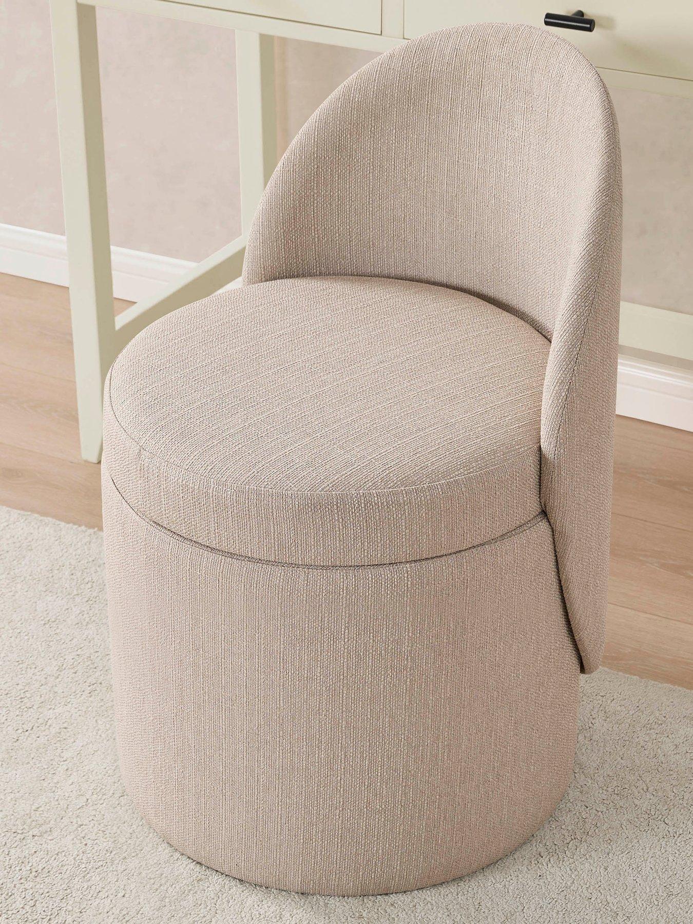 Image 4 of 7 of Dusk Primrose Dressing Table Storage Stool - Stone Grey