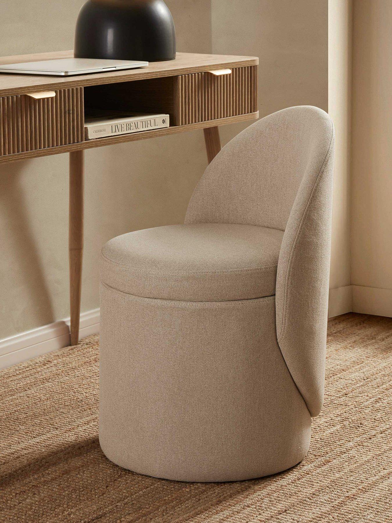 Dusk Primrose Dressing Table Storage Stool - Oatmeal