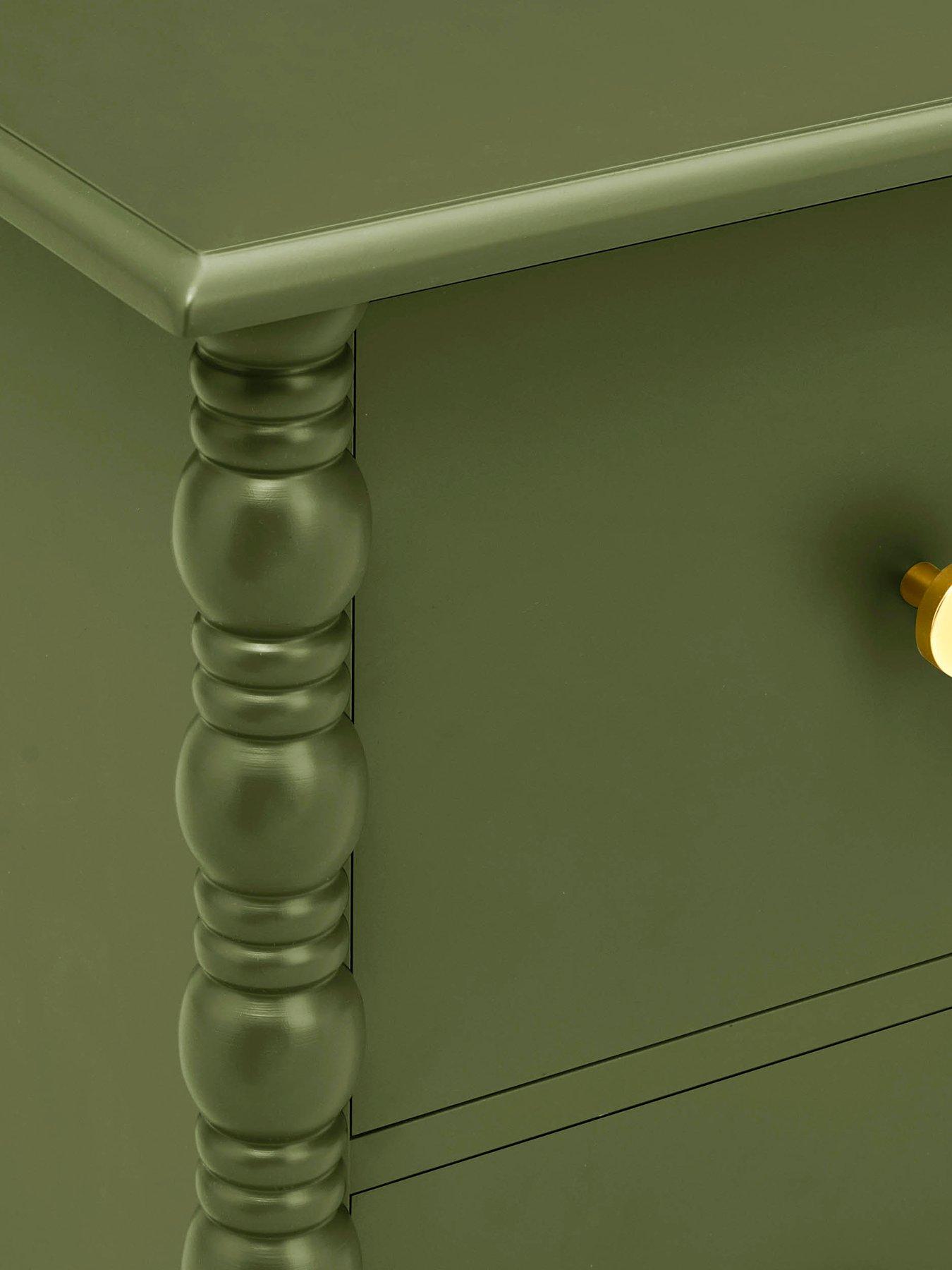 Image 5 of 7 of Dusk Bonnie Bobbin 2 Drawer Bedside Table - Olive