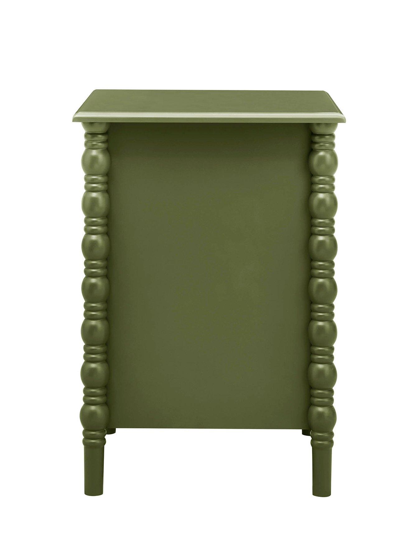 Image 7 of 7 of Dusk Bonnie Bobbin 2 Drawer Bedside Table - Olive