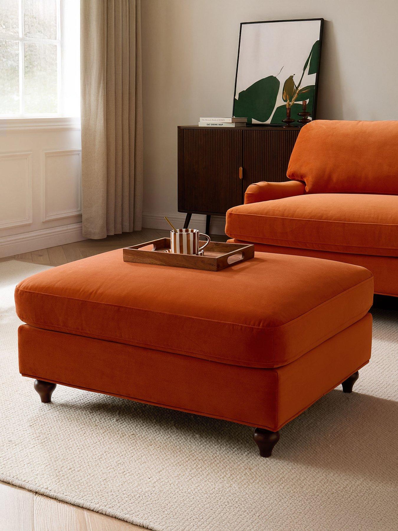 Dusk Hampshire Pouffe - Bright Orange