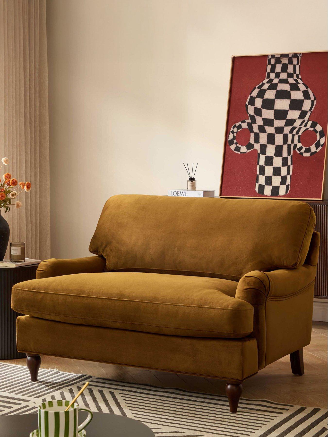 Image 1 of 7 of Dusk Hampshire Loveseat - Muted Gold