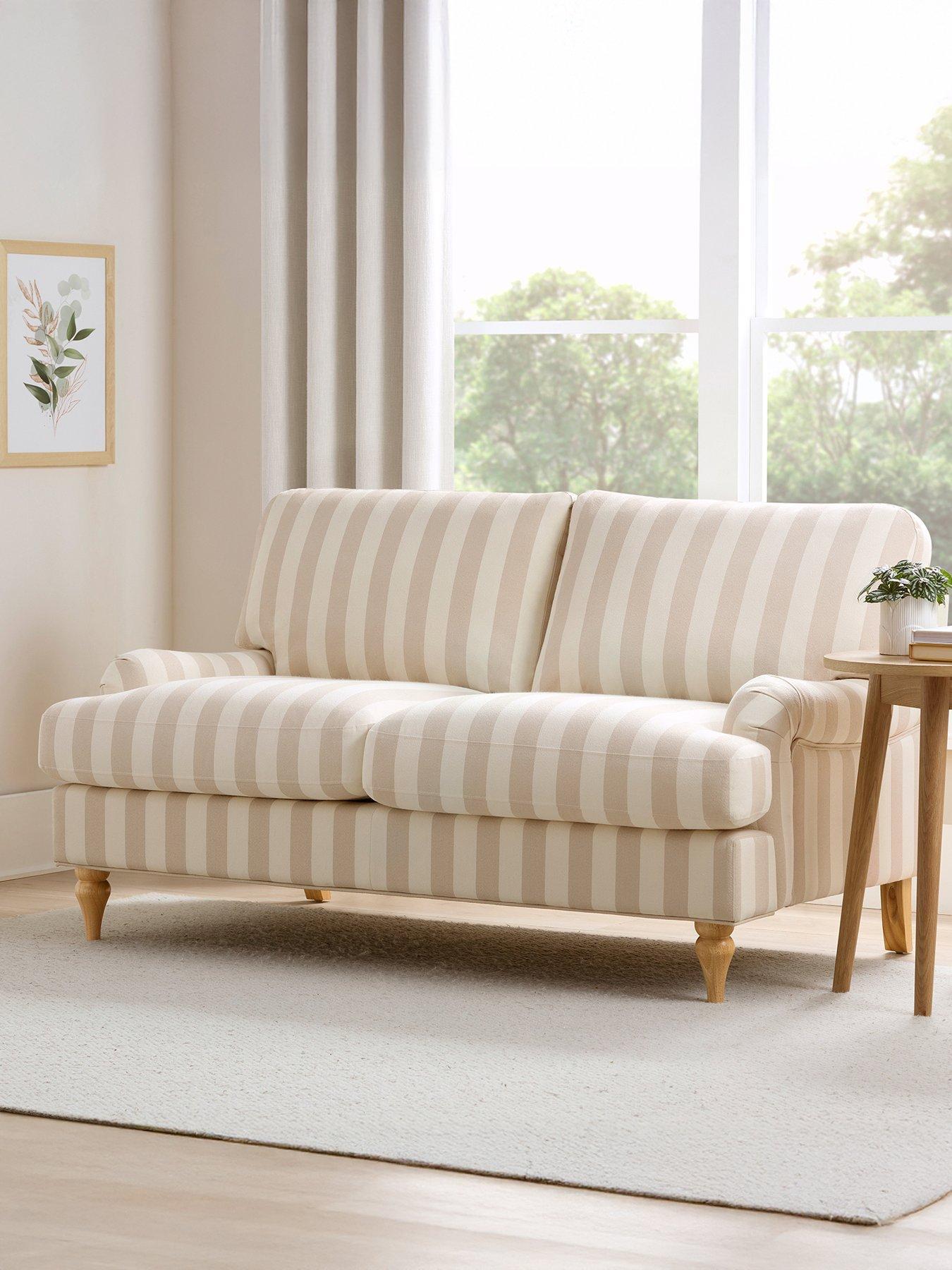 Dusk Hampshire 2 Seater Sofa - Natural Stripe