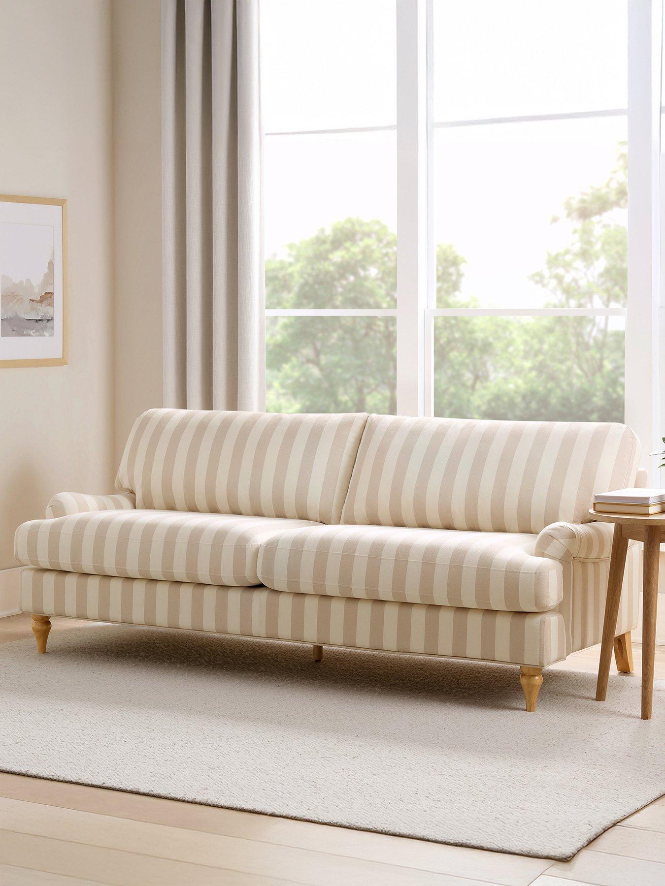 Dusk Hampshire 3 Seater Sofa - Natural Stripe