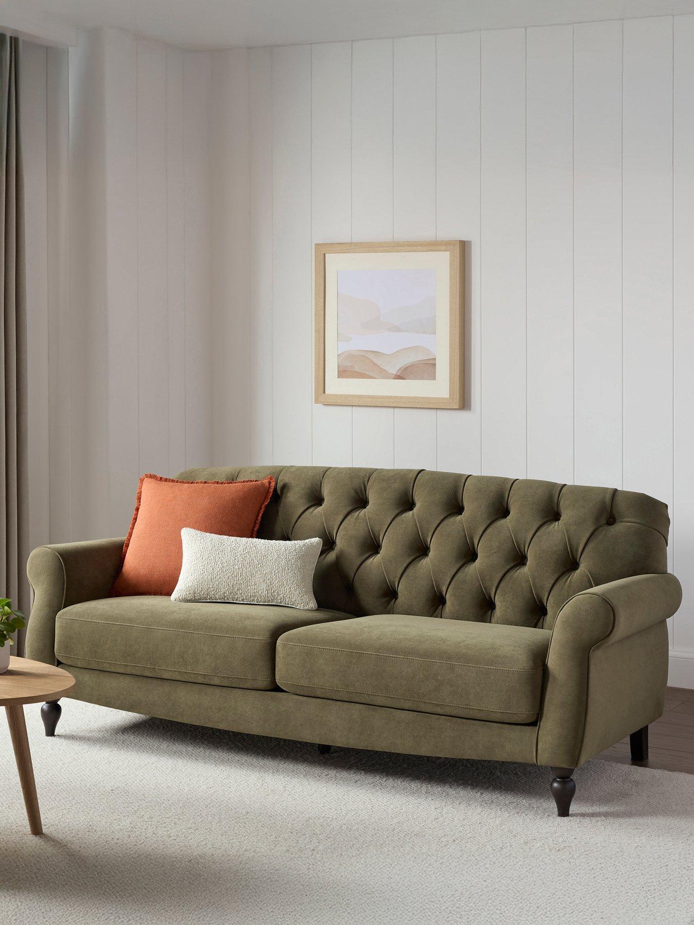 Dusk Hebden 3 Seater Sofa - Olive Green