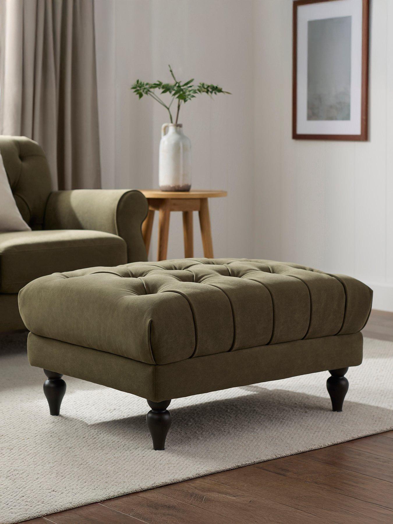 Dusk Hebden Pouffe - Olive Green