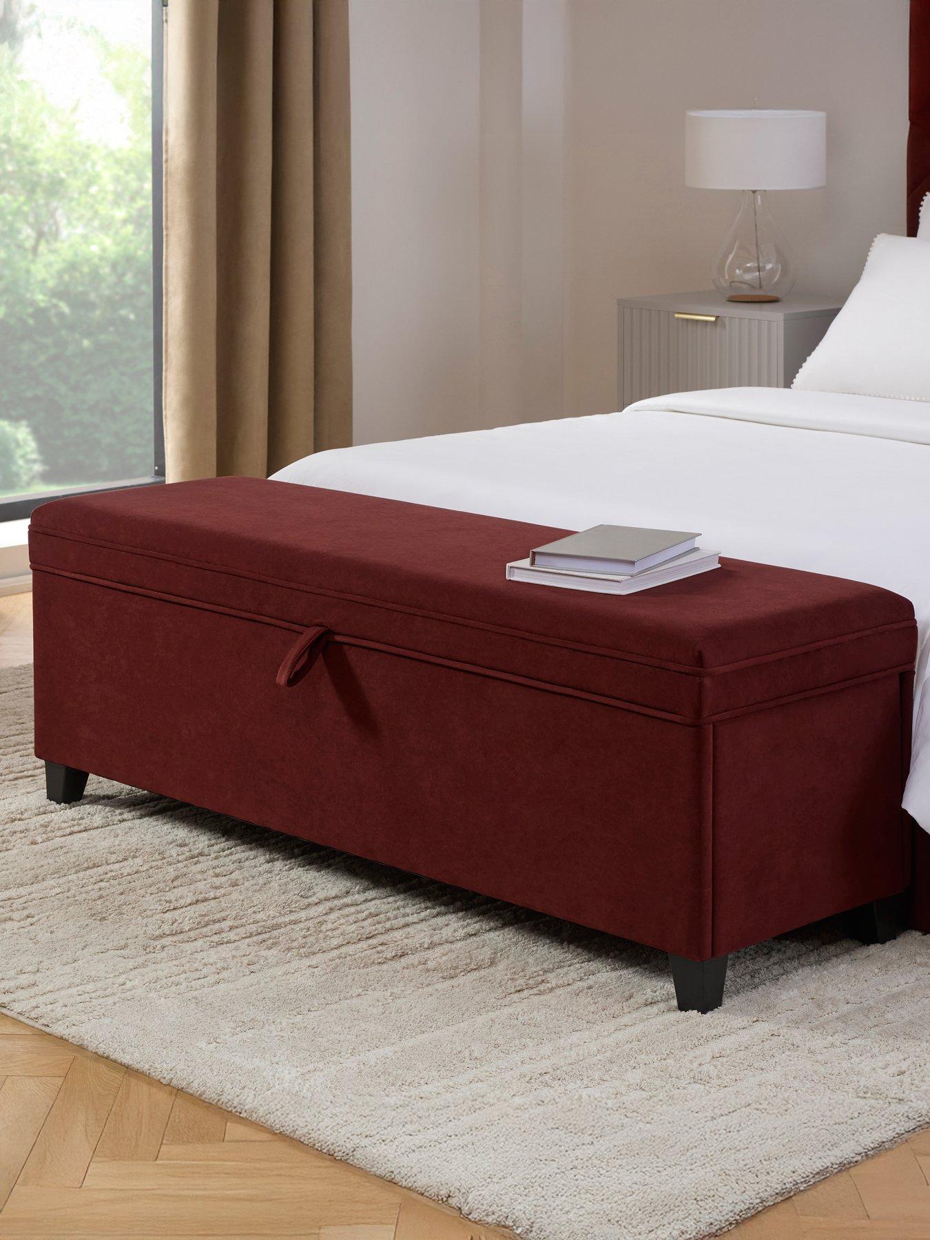 Dusk Windermere Storage Ottoman - Rust