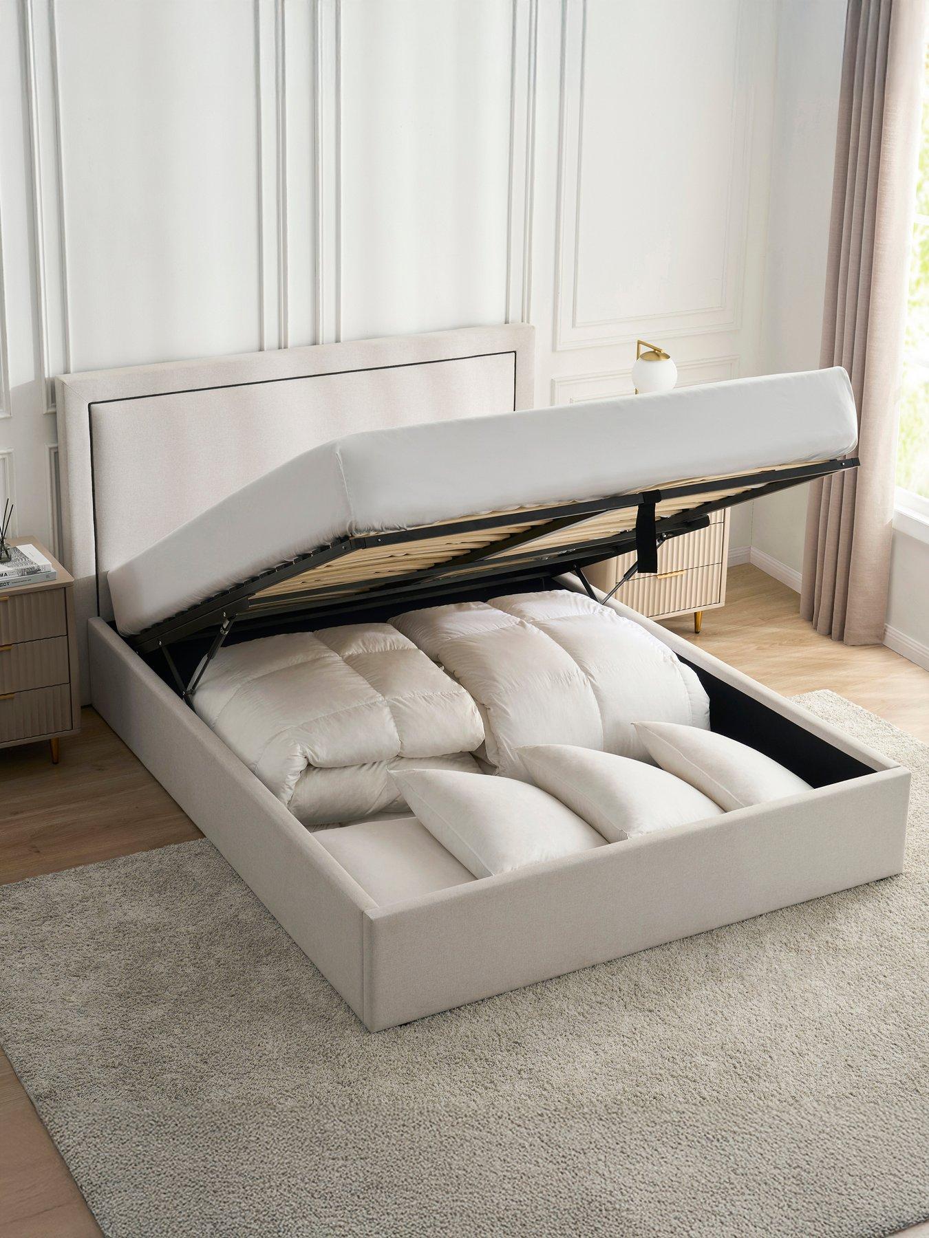 Image 3 of 7 of Dusk Windsor Natural/black Ottoman Storage Bed - Double