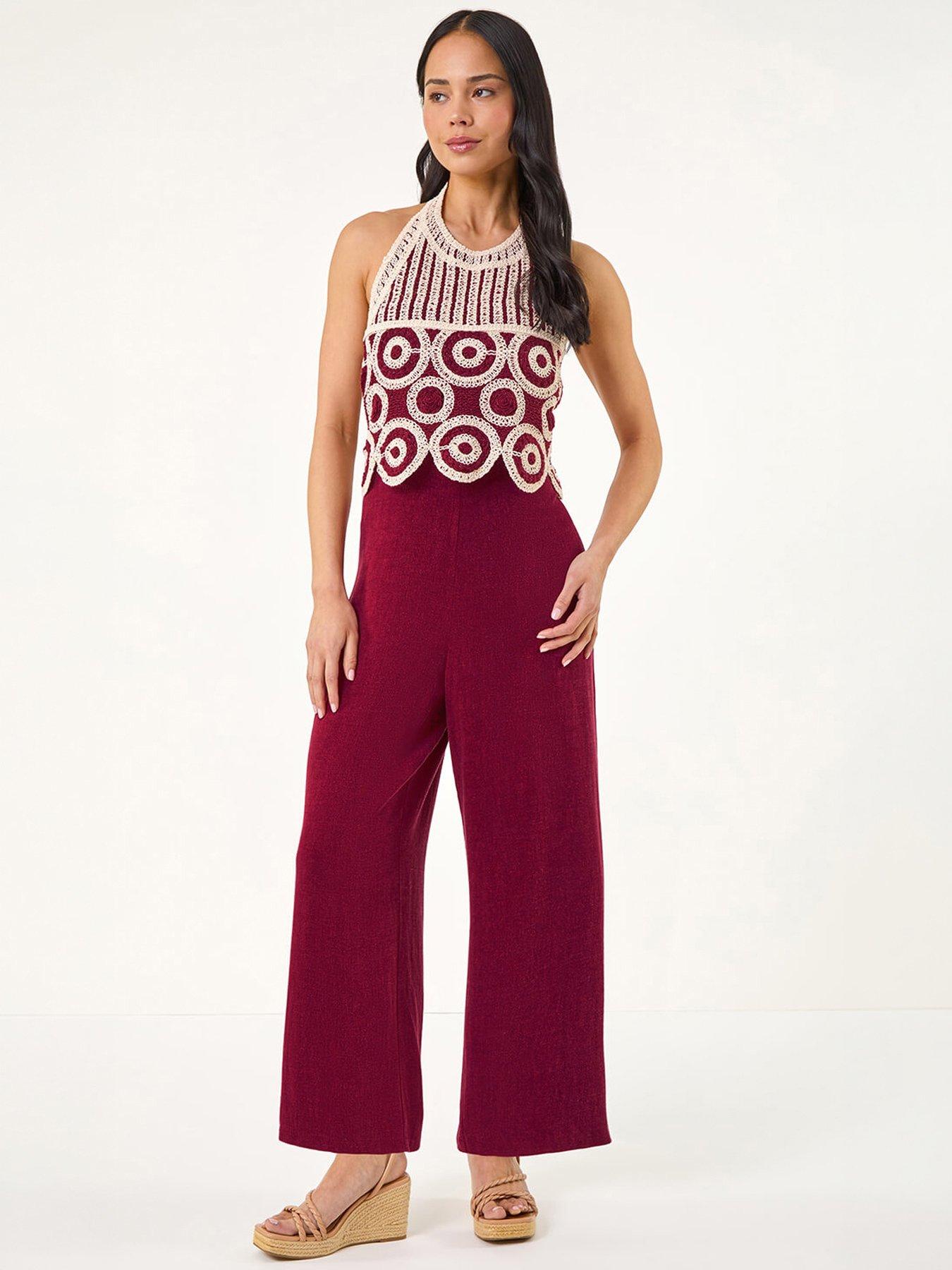 Roman Petite Crochet Detail Jumpsuit