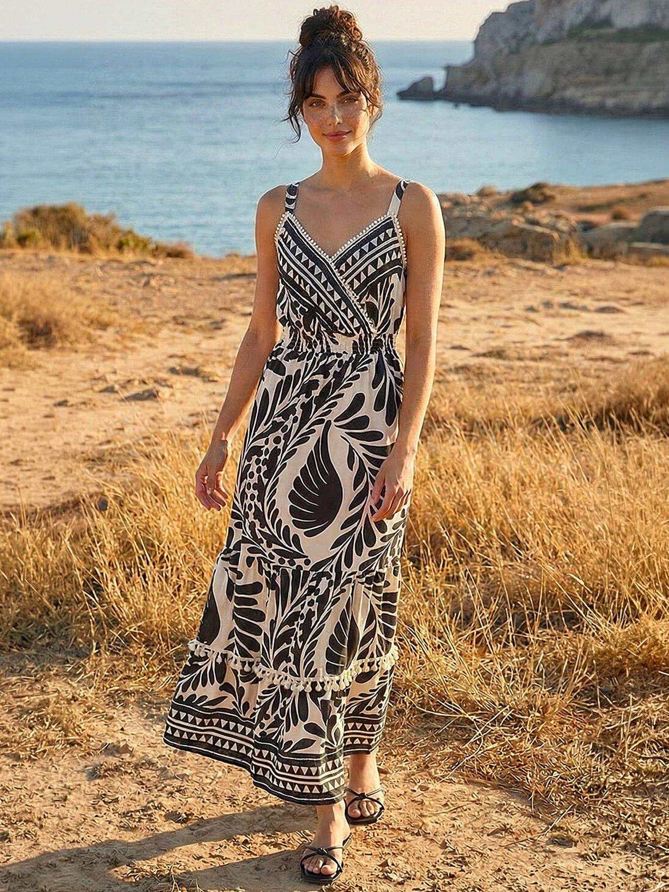 Roman Dusk Abstract Twist Maxi Dress