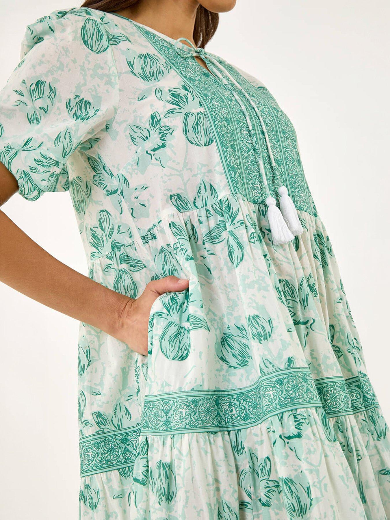 Image 2 of 5 of Roman Floral Tiered Tie Dress
