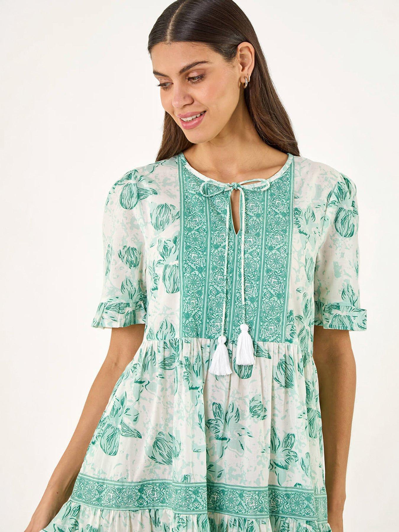 Image 3 of 5 of Roman Floral Tiered Tie Dress