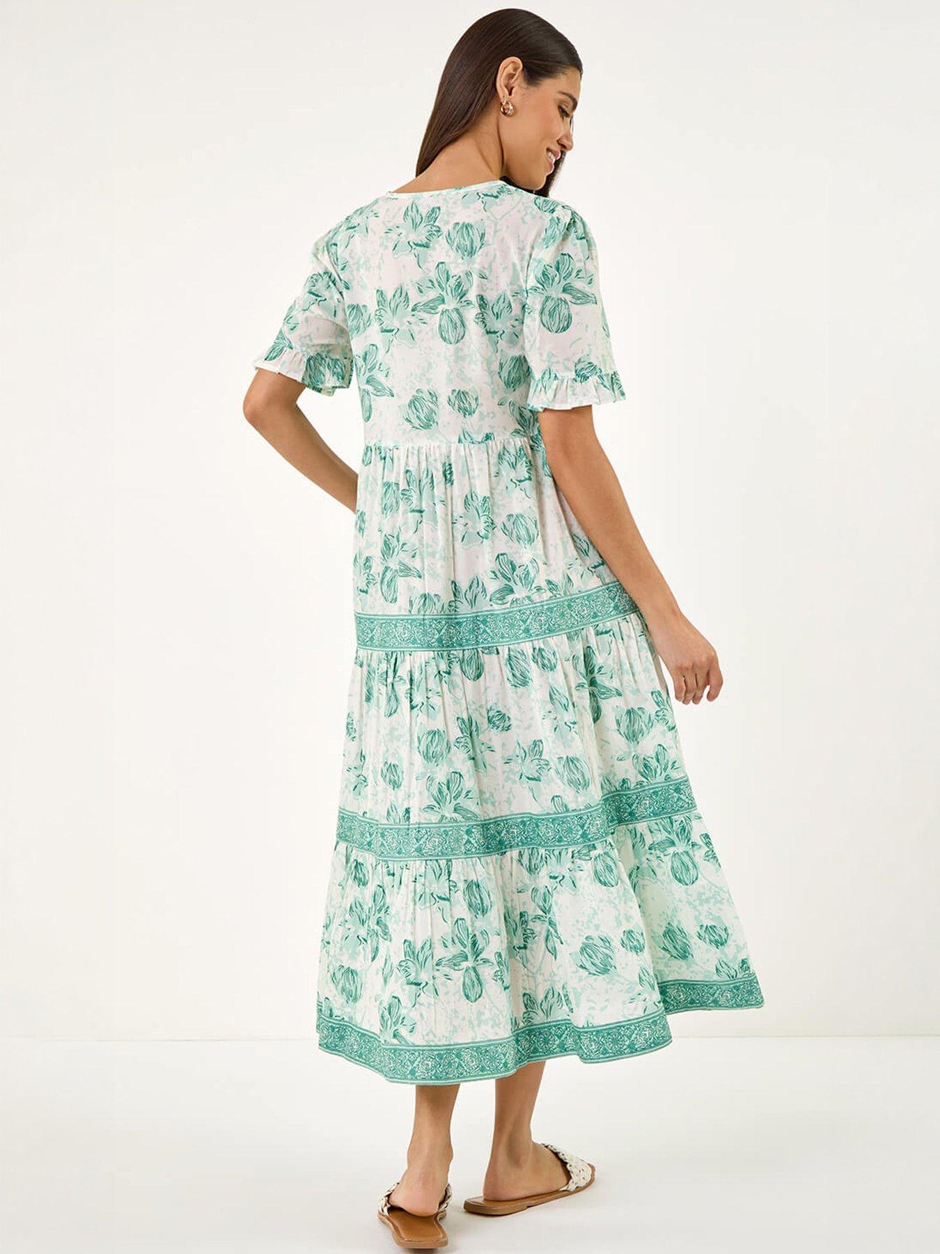 Image 4 of 5 of Roman Floral Tiered Tie Dress