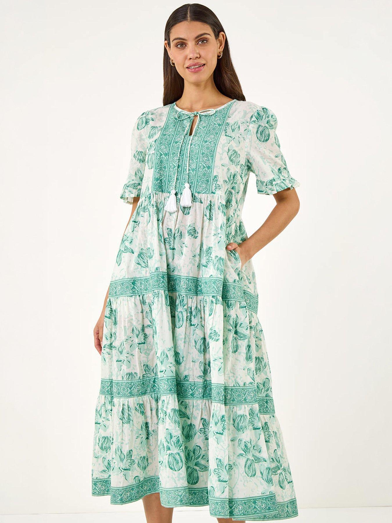 Image 5 of 5 of Roman Floral Tiered Tie Dress